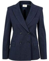 Weekend by Maxmara - Milano-Knit Double-Breasted Jersey Blazer - Lyst