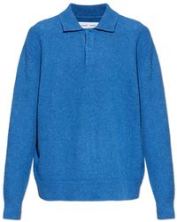 Samsøe & Samsøe - Truien & Vesten ,Blauw ,Katoen Sanino Polo Sweater - Lyst