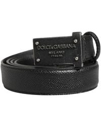 Dolce & Gabbana - Kalbsleder Logo Metall Schnalle Gürtel - Lyst