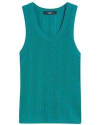 Weekend by Maxmara - Top Met Schouderbandjes Van Geribbelde Tricot - Lyst