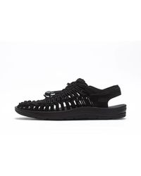 Keen - Uneek trekking sandalen schwarz stoff - Lyst
