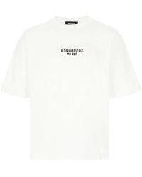 DSquared² - Tops ,Wit ,Katoen Milano Loose Fit T-Shirt - Lyst