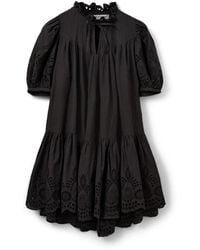 Sofie Schnoor - Schwarzes Feminines Kleid Mit Puffärmeln - Lyst