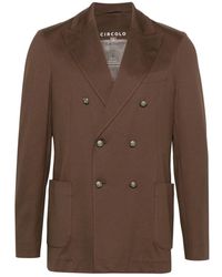 Circolo 1901 - Jassen ,Bruin ,Katoen Double-Breasted Blazer - Lyst