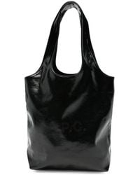 A.P.C. - Logo-Print Patent-Finish Tote Bag - Lyst