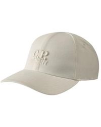 C.P. Company - Weiße logo cap aus gabardine - Lyst