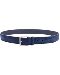 Orciani - Accessoires ,Blauw ,Suède Amalfi Riem - Lyst