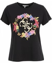 Guess - Tops ,Zwart ,Katoen T-Shirt Logo Capsule - Lyst