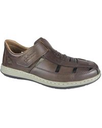 Rieker - Cognac flat sandals - Lyst