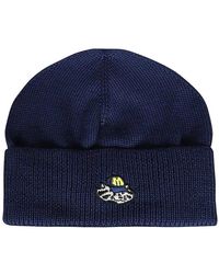 MSGM - Accessoires ,Blauw ,Wol Merinos Wol Gebreide Beanie Muts - Lyst