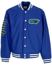 Obey - Jassen ,Blauw ,Wol Varsity College Jack Surf Blauw - Lyst