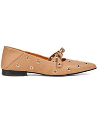Munthe - Camelkleurige Leren Ballerina's - Lyst