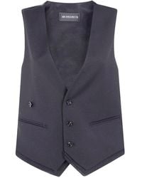 Ann Demeulemeester - Gedraaide Sluiting Vest Met Katoenen Detail - Lyst