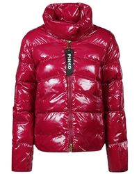 Pinko Andere materialien steppjacke in Rot Damen Bekleidung Jacken Gefütterte und Daunenjacken 