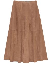 Arma - Rokken ,Bruin ,Leer Eleni Panelled Midi Rok - Lyst