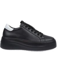 Vic Matié - Sneakers in pelle nera con profili bianchi e platform da 6cm - Lyst