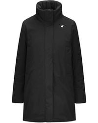 K-Way - Elegante Abrigo Con Logo Frontal, Mujer, Talla - Lyst