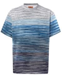 Missoni - Gestreept T-Shirt Met Korte Mouwen En Ronde Hals - Lyst
