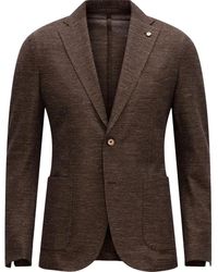 L.B.M. 1911 - B.M. 1911, ,Jassen ,Bruin ,Katoen Bruine Regular Fit Linnen Katoen Americana - Lyst