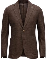 L.B.M. 1911 - B.M. 1911, ,Jassen ,Bruin ,Katoen Bruine Regular Fit Linnen Katoen Americana - Lyst