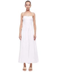 Jonathan Simkhai - Kleedjes ,Wit ,Katoen Witte Kittiya Jurk Flared Midi Stijl - Lyst