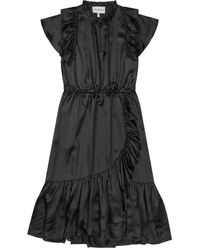 Munthe - Schwarzes kleid mit rüschen-details - Lyst
