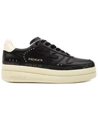 Premiata - Zwarte Lage Sneakers - Lyst