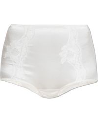 Dolce & Gabbana - Ondergoed ,Wit ,Katoen High-Waisted Briefs - Lyst
