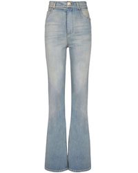 Balmain - Jeans ,Blauw ,Denim Flared-Fit Denim Jeans - Lyst
