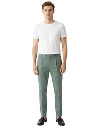 BRIGLIA - Pantalone Cotone Seta Elasticizzato Con Pences - Lyst