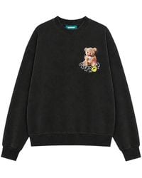 Barrow - Hoodies & Sweatvesten ,Zwart ,Katoen Sweatshirt Met Ronde Hals En Geribde Boorden - Lyst