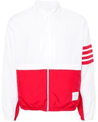 Thom Browne - Rot/Weiß Ripstop Farbblock Jacke - Lyst