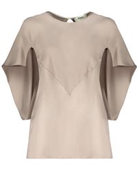Fendi - Zijden Blouse Met Cape-Stijl Mouwen - Lyst