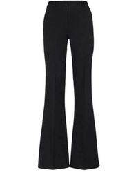 Balmain - Broeken ,Zwart ,Wol Klassieke Wollen Broek Met Hoge Taille - Lyst