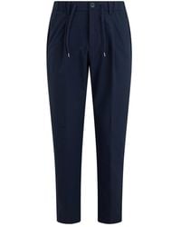 Herno - Broeken ,Blauw ,Polyester Casual Broek Met Trekkoord - Lyst