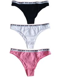Moschino - Ondergoed ,Veelkleurig ,Katoen Underbear Slip 3-Pack - Lyst