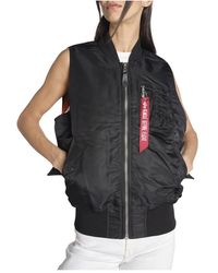 Alpha Industries - Jassen ,Zwart ,Nylon Gilet Basic - Lyst