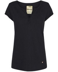 Mos Mosh - Tops ,Zwart ,Katoen Zwart Linnen Katoen Tee Top - Lyst