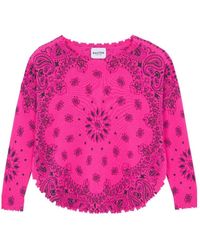 Kujten - Neon rose cashmere bandana sweater - Lyst