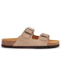 Scholl - Schoenen ,Suède Suède Sandaal Met Verstelbare Gesp - Lyst