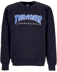 Thrasher - Hoodies & Sweatvesten ,Blauw ,Katoen Gestreepte Crewneck Lange Mouw Sweatshirt - Lyst