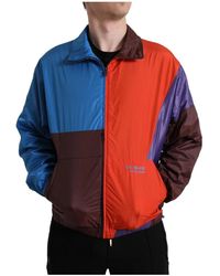 Dolce & Gabbana - Jassen ,Veelkleurig Blok Windbreaker Jas - Lyst