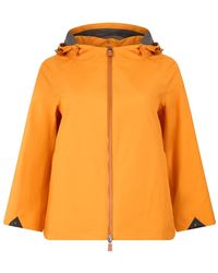 Herno - Jassen ,Oranje ,Polyester Oranje Regenjas Met Capuchon - Lyst