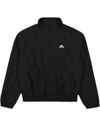 Marine Serre - Schwarze nylon-track-jacke mit halbmond-stickerei - Lyst