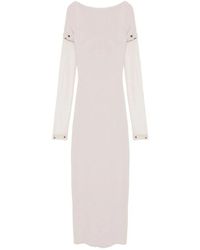 Sportmax - Abnehmbare ärmel boot-ausschnitt kleid - Lyst
