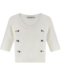 Alessandra Rich - Geborsteld Mohair Vest - Lyst