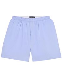 Brooks Brothers - Ondergoed ,Blauw ,Katoen Micro Gestreept Katoenen Boxershort - Lyst