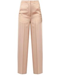 Jucca - Broeken ,Roze ,Satijn Wijde Satijnen Broek Met Rechte Pijp - Lyst