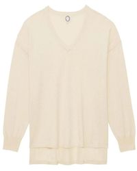 Ines De La Fressange Paris - Ivory cashmere v-neck jumper,anton gelber kaschmir v-ausschnitt pullover - Lyst