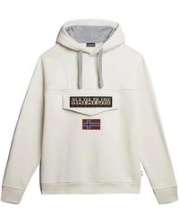 Napapijri - Hoodies & Sweatvesten ,Hoodie Met Vlaglogo Wit - Lyst